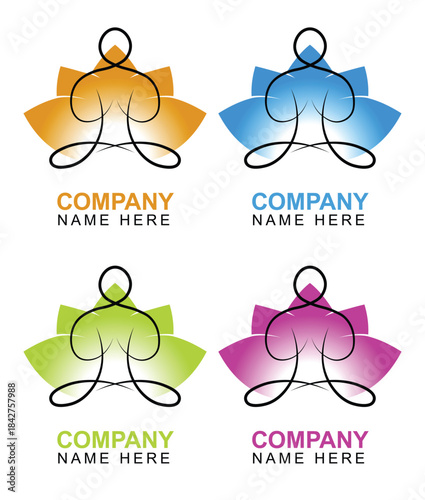 Yoga Logo A Yoga Company Logo Icon In Colour And Black amp White
