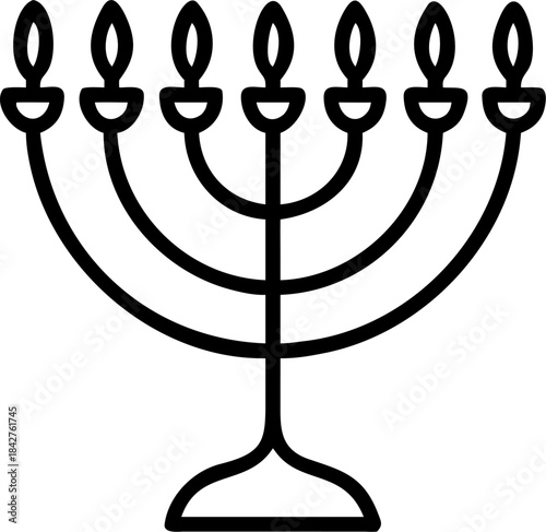 Elegant menorah illustration for hanukkah celebrations