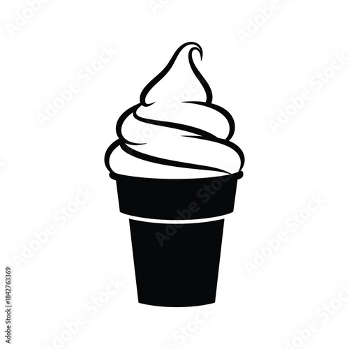 Soft serve ice cream in a cup