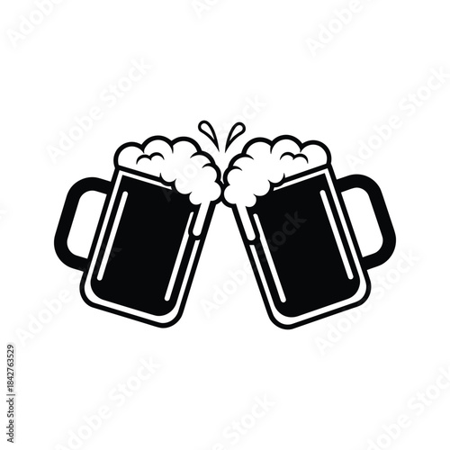 Cheers to friendship with frothy beer mugs