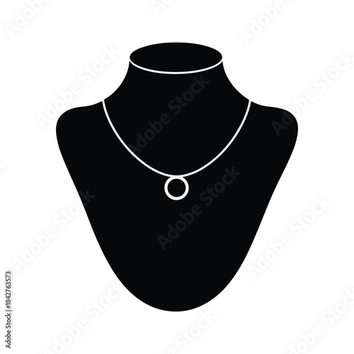 Simple necklace with pendant on mannequin