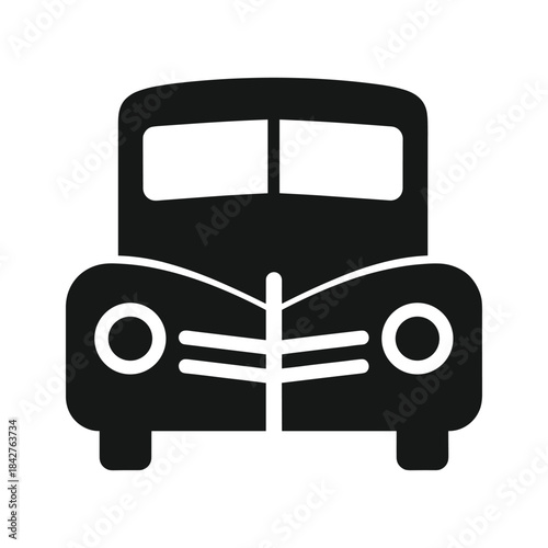 Vintage car front view illustration