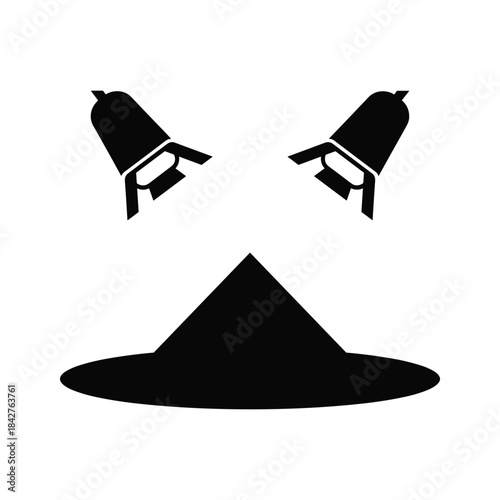 Witch face silhouette with glowing eyes