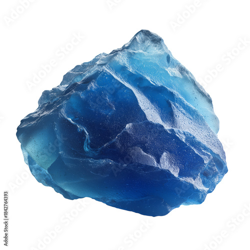Bright Blue Stone Resting on a White Surface Under Soft Lighting in a Simple ...