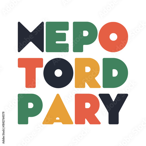 Abstract Colorful Typographic Word Puzzle Poster