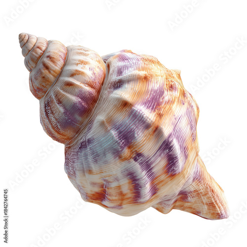 Large Seashell Displaying Unique Colors and Patterns Found on a Beach