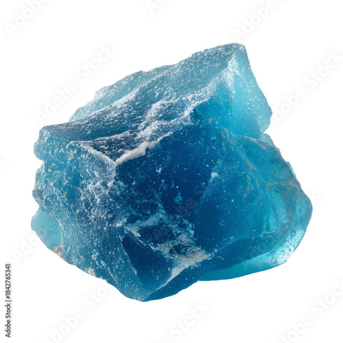 Bright Blue Stone Resting on a White Surface Under Soft Lighting in a Simple ...