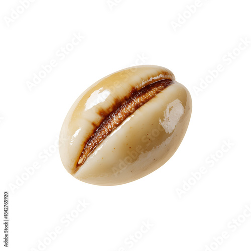 Coffee Bean in Close View Showing Natural Texture and Details of Its Surface