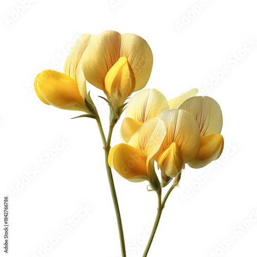 Yellow Flowers With Soft Petals Grow on Slender Stems in a Bright Setting