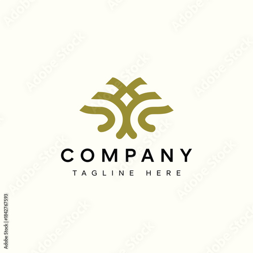 Abstract Organic Symmetrical Monogram Logo Design