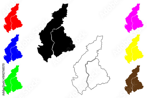 Bocaue city (Central Luzon Region, Republic of the Philippines, ROP) map vector illustration, scribble sketch Bokawe map