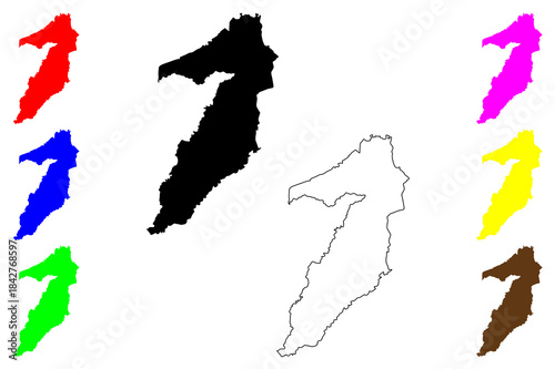 Binan city (Calabarzon Region, Republic of the Philippines, ROP) map vector illustration, scribble sketch Binan map