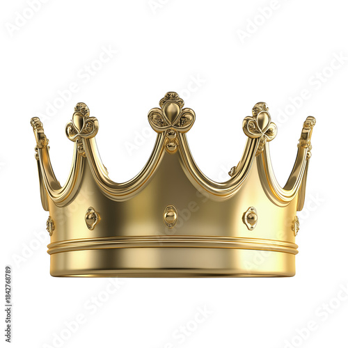 Elegant Gold Crown With Decorative Details Placed on a White Surface