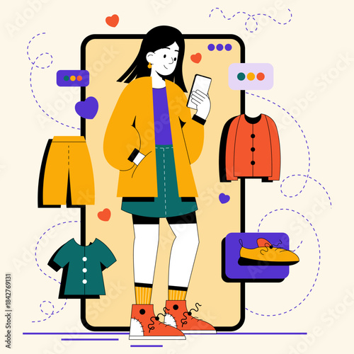 Virtual fitting helps users try on clothes using AI technology with a smartphone