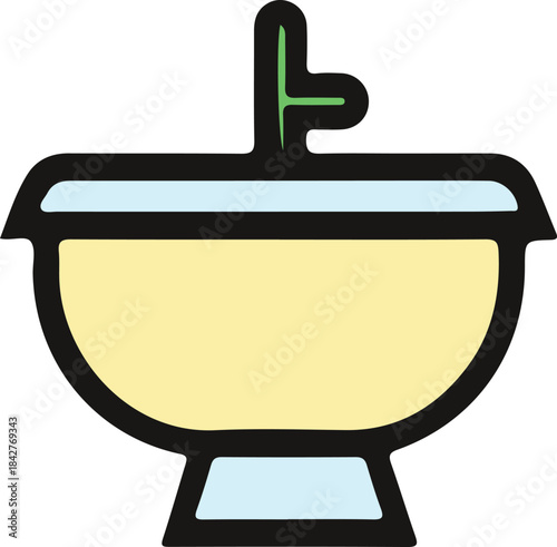 Modern flat illustration of Basing with faucet suitable for bathroom, Toilet, plumbing and interior design concepts