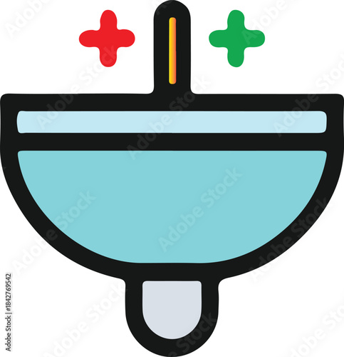 Modern flat illustration of Basing with faucet suitable for bathroom, Toilet, plumbing and interior design concepts