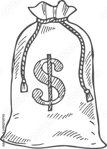 A bag with a dollar sign on it