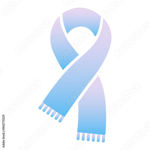 Christmas gradient scarf icon. Minimal glyph silhouette vector for holiday, winter, cozy accessory theme.