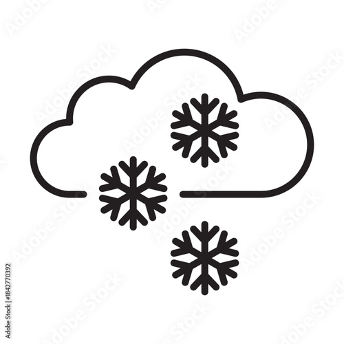 Snow icon outline — minimal winter vector illustration