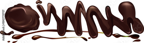The image is of a chocolate sauce with a chocolate lettering