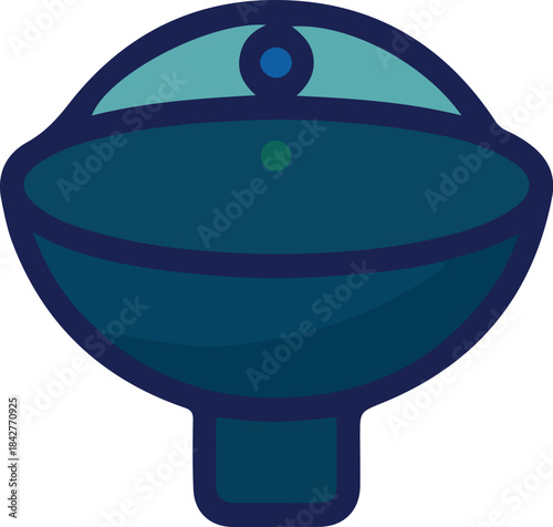 Modern flat illustration of Basing with faucet suitable for bathroom, Toilet, plumbing and interior design concepts