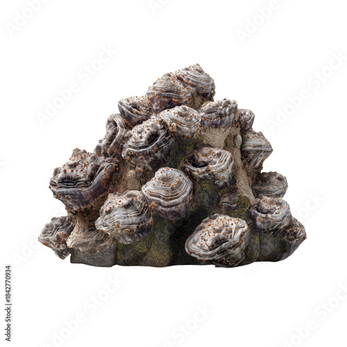 Oysters Grouped on a Sandy Surface With a Natural Texture in a Coastal Enviro...
