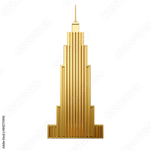 Golden Tower Stands Tall in an Urban Setting Under Clear Sky During Daytime