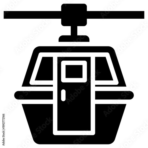 cable car icon isolated on white background. vector illustration icon for travel and vacation