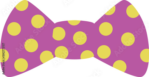 A pink and yellow polka dot bow tie