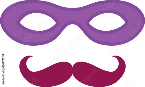 A purple mask with a purple mustache