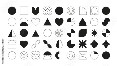 Abstract Geometric Shapes Collection: Modern Minimalist Vector Elements for Design Projects