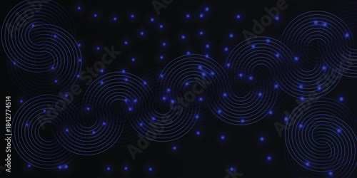 Abstract bright blue sparkling particles. Background decoration. Light effect. Futuristic  vector illustration   for banner, wallpaper, cover