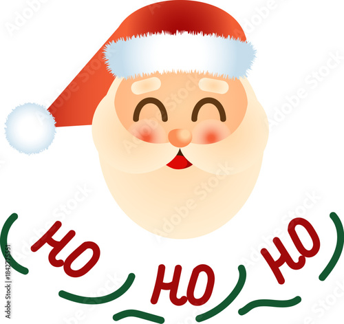  Santa Claus with the inscription Ho Ho Ho.