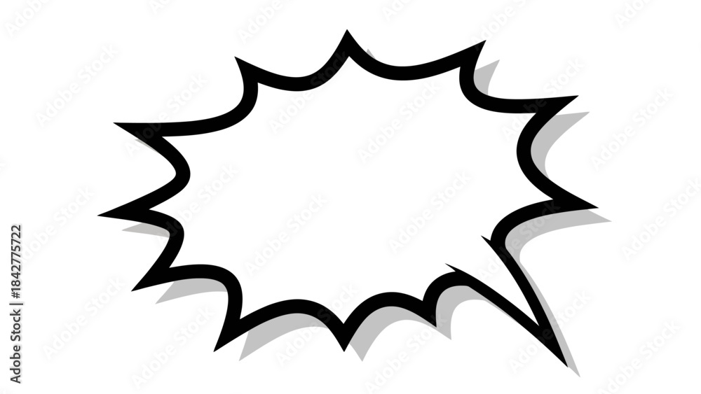 Obraz premium Explosive Comic Book Style Speech Bubble with Shadow Effect - Blank Template