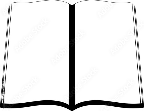 Simple Black Outline Icon of an Open Book