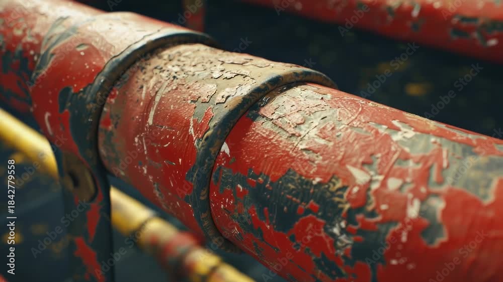 custom made wallpaper toronto digitalVideo A close-up shot of a rusty red pipe, suitable for use in industrial or mechanical settings