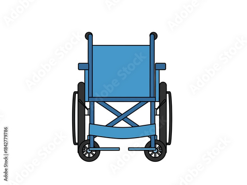Blue Wheelchair Illustration Accessibility and Mobility Aid