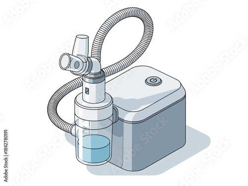 Nebulizer Medical Device An Illustration of Respiratory Therapy Equipment for Healthcare