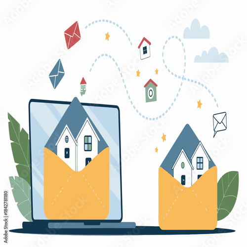 Real Estate Email Marketing Campaign: Engaging Message with Property Illustration