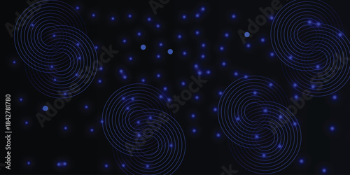 Abstract bright blue sparkling particles. Background decoration. Light effect. Futuristic  vector illustration   for banner, wallpaper, cover