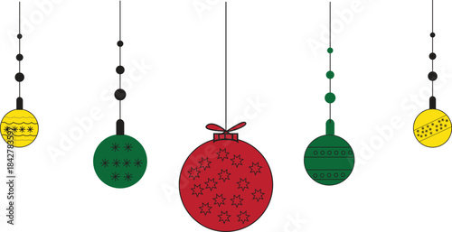 Hand drawn colourful design of Chrismas day