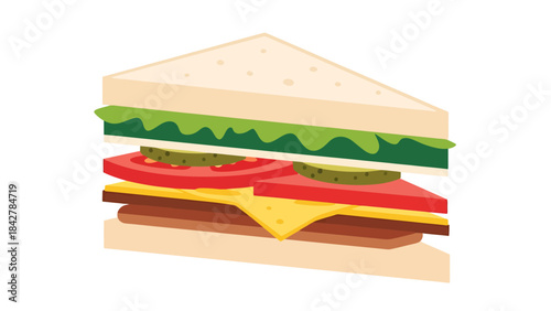 Delicious Multi Layered Sandwich Illustration for Food Blogs and Menus