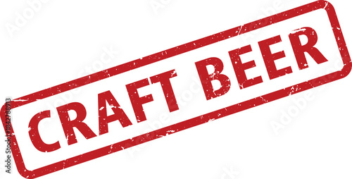 Distressed Red Craft Beer Stamp Grunge for Brewery, Label, or Advertising Use