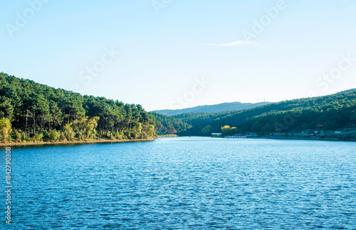 landscape with lake and forest, aydos forest istanbul