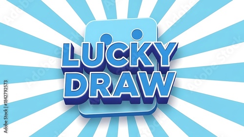 Wallpaper Mural Exciting 'Lucky Draw' Event Poster Design with Dynamic Blue and White Radial Background, Perfect for Promotions and Giveaways to Engage Your Audience Torontodigital.ca