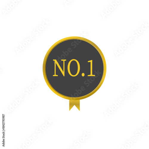 Golden No.1 Rank Badge – Premium Award Label Graphic