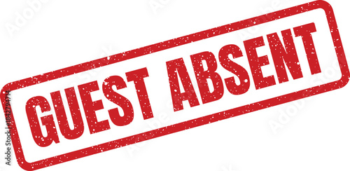 A red distressed stamp illustration indicating a guest absent status with speckled details