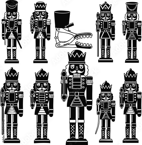 Christmas Nutcracker Soldiers Silhouette Set