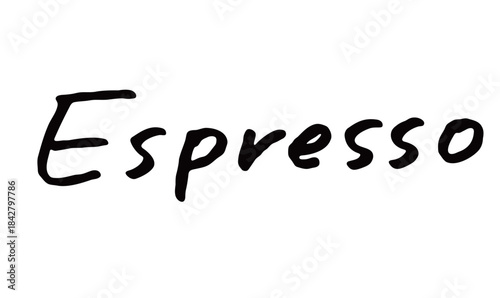 手書き文字「Espresso」｜濃厚で本格的な味わいを感じさせる手書き英字ロゴ素材