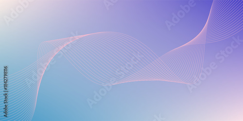 Vector Pastel tint gradient background with wavy lines texture modern
